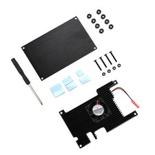 Aluminum Cover+Base+ Passive Cooling Fan+ Silicone Heatsinks For Orange Pi 5 B picture