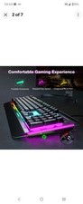 Gaming Keyboard, USB Wired Computer Keyboard, 15-Zone RGB Illumination, IP32 ... picture