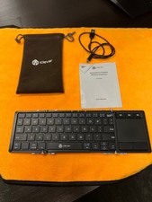 iClever BK08 Tri-Folding Bluetooth Keyboard with Touchpad Pouch Cable Manual picture