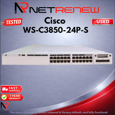 Cisco WS-C3850-24P-S 24 Port 10/100/1000 Gb Ethernet PoE+ Switch w/C3850-NM-4-1G picture