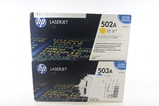 HP 502A Yellow Q6472A & 503A Cyan Q7581A OEM Toner Lot of 2 Genuine picture