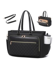 Laptop Tote Bag for Women Work, Multi-pocket Teacher Handbag with Large Cup H... picture