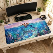 Eevee Vaporeon Pokemon Ocean Mouse Pad Gaming Desk Mat Accessories picture