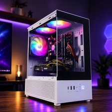 Custom White RGB Desktop i7 PC 32GB RAM 1TB SSD RTX 5060 W11 PRO GAMING READY picture