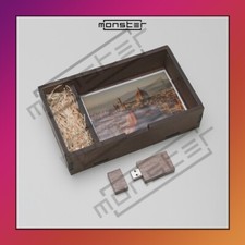 USB 3.0 - 16GB -Custom Wooden and Plexig Box - Walnut Wedding Box picture
