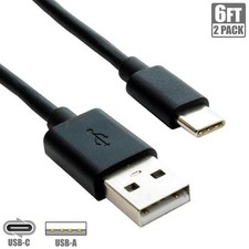 2 Pcs 6FT USB-C 3.1 Type C to USB-A Sync Data Charging Cable Smartphone MacBook picture