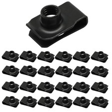 Cionyce 25 Pcs M8 U Type Nuts, Spring Steel Black Fasteners Automotive Clip R... picture