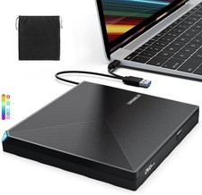 Unidad externa de CD y DVD portatil USB C y USB 3.0 DVD Lector y escritor picture