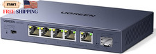 UGREEN 2.5Gb Switch 6-Port Ethernet Switch 5 x 2.5Gb + 1 x 10Gb SFP+ Stand NEW picture