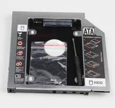 New 12.7mm 2nd SATA HDD SSD Optical Drive Bay Caddy For Laptop HP DELL with LED picture