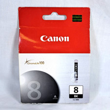 GENUINE Canon CLI-8BK BLACK INK Cartidge 0620B002AA OEM NEW Sealed picture