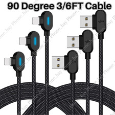 90° Right Angle USB Charger Cable Fast Charging Cord For iPhone 14 13 12 11 8 XR picture