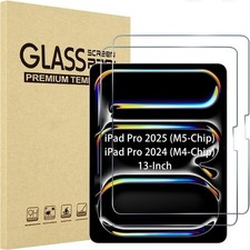 2 Pack iPad Pro 13 inch Screen Protector Tempered Glass for iPad Pro 13