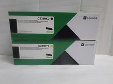 2-LEXMARK C331HK0 C331HY0 Black Yellow High Yield Print Cartridge  C3326 MC3326 picture