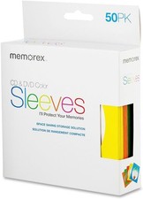 Memorex Assorted Color Paper CD Sleeves with Window & Flap Lot picture
