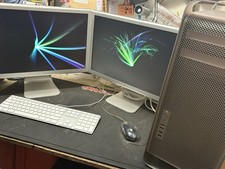 Apple Mac Pro Desktop System 2008 A1186 Dual Cinema Displays Keyboard Mouse picture