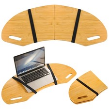 29.5 Inch Wood Lap Desk with Handles Foldable Tray, Wood Color picture