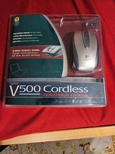 *Rare* Logitech V500 Cordless USB Optical Notebook Mouse (Silver) - New Sealed picture