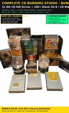 Retro PC Burning Lot: 3x IDE CD-RW Drives + Huge Blank Media Mix + 95 JewelCases picture
