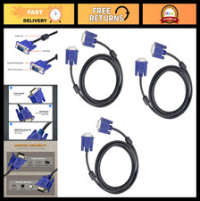 3-Pack 10FT VGA to VGA Cables, HD15 Male to Male Monitor Cable, Blue Connectors picture