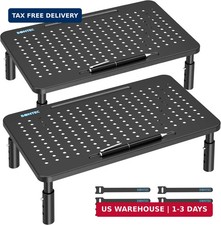 BONTEC Monitor Stand for Desk 2 Pack, Ergonomic Metal Monitor Riser picture