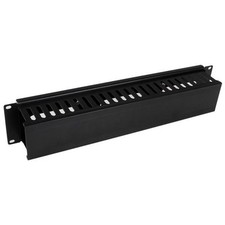 StarTech.com 2U Horizontal Finger Duct Rack Cable Management Panel with Cover picture