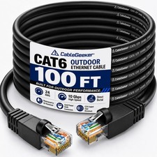 100 ft Cat 6 Outdoor Ethernet Cable  Direct Burial, Waterproof, Black picture
