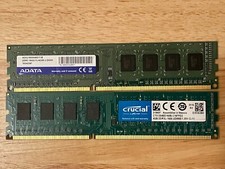 Gently Used ADATA Crucial 8GB DDR3 PC3-12800U, 1600 UDIMM Ram Kit picture