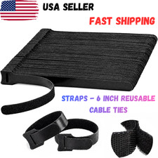 50-100pcs Cable Straps Wire Cord Hook Loop Ties Reusable Fastening Organizer Lot picture