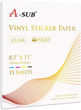 A-SUB Clear Sticker Paper for Inkjet Printers, Waterproof Glossy picture