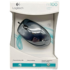 Logitech M100 (910001601) Wired Optical Mouse NEW, Sealed picture