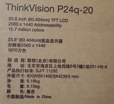 P24q-20 Monitor Lenovo Thinkvision WLED WQHD HDMI 16:9 23.8