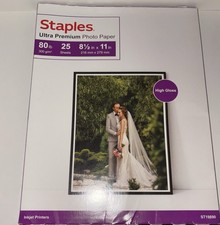 Staples Ultra Premium Photo Paper 25 Sheets 8 1/2 X 11” Brand New picture