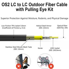  FLYPROFiber.Outdoor Single Mode LC to LC Fiber Patch Cable 50M/164ft 50m (164ft picture