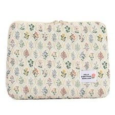 Puffy Laptop Sleeve Case Cute Computer Bag, 14 Inch Flower Printed Quilted La... picture