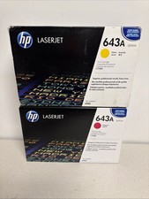 HP 643A Q5953A Q5952A Yellow Magenta Printer Toner Cartridge New Lot Of 2 picture
