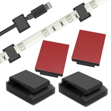 100 PCS Black Strip Light Mounting Clips SelfAdhesive Bracket 3M Cable Hook picture