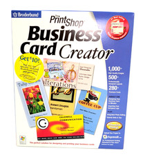 VTG Broderbund Print Shop Business Card Creator CD-ROM Windows Home Graphics NIB picture