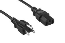 1FT-25FT Feet USA Standard AC Power Cord NEMA5-15P to IEC320 C13 18AWG 10A 125V picture