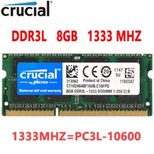 Crucial DDR3L 8GB 1333 MHz SODIMM PC3L-10600 204-Pin Laptop Memory 1.35V 1X8GB picture