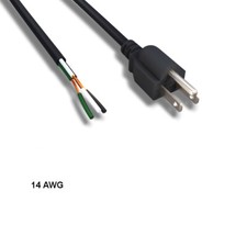 LOT 10pcs 6ft 14 AWG AC Power Cable NEMA 5-15P to ROJ Pigtail 3 Wires 15A/125V picture