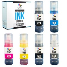 6 Pack T552 552 Ink Bottles Compatible for Epson EcoTank ET-8500 ET-8550 picture