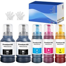 5 PCS Ink Refill Bottles Fits ET2850 ET3850 ET4850 ET15000 2BK CMY Pack picture