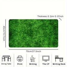 Extra-Large Green Grass Pattern Mouse Pad - Non-Slip Rubber Base, Durable Stit picture