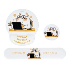 MEGREZ Mouse Pad Keyboard Wrist Rest Ergonomic Memory Foam Mousepad white picture