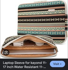 KAYOND Canvas Water-Resistant for 15-15.6 Inch Laptop Sleeve Case Bag Pink Multi picture