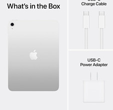 Apple iPad 10.9in 128GB Wi‑Fi Silver USB‑C w/ Cable & Power Adapter Bundle picture