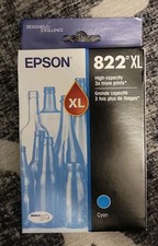 Epson 822XL Genuine High Capacity Cyan Ink Cartridge T822XL220, Exp 01/29 SEALED picture