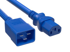5ft IEC320 C20 to C13 Power Cord, 14AWG, 15A/250V, SJT, Blue picture