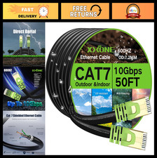 150ft Cat7 Outdoor Ethernet Cable, 10Gbps, Waterproof, Heavy-Duty SFTP LAN Wire picture